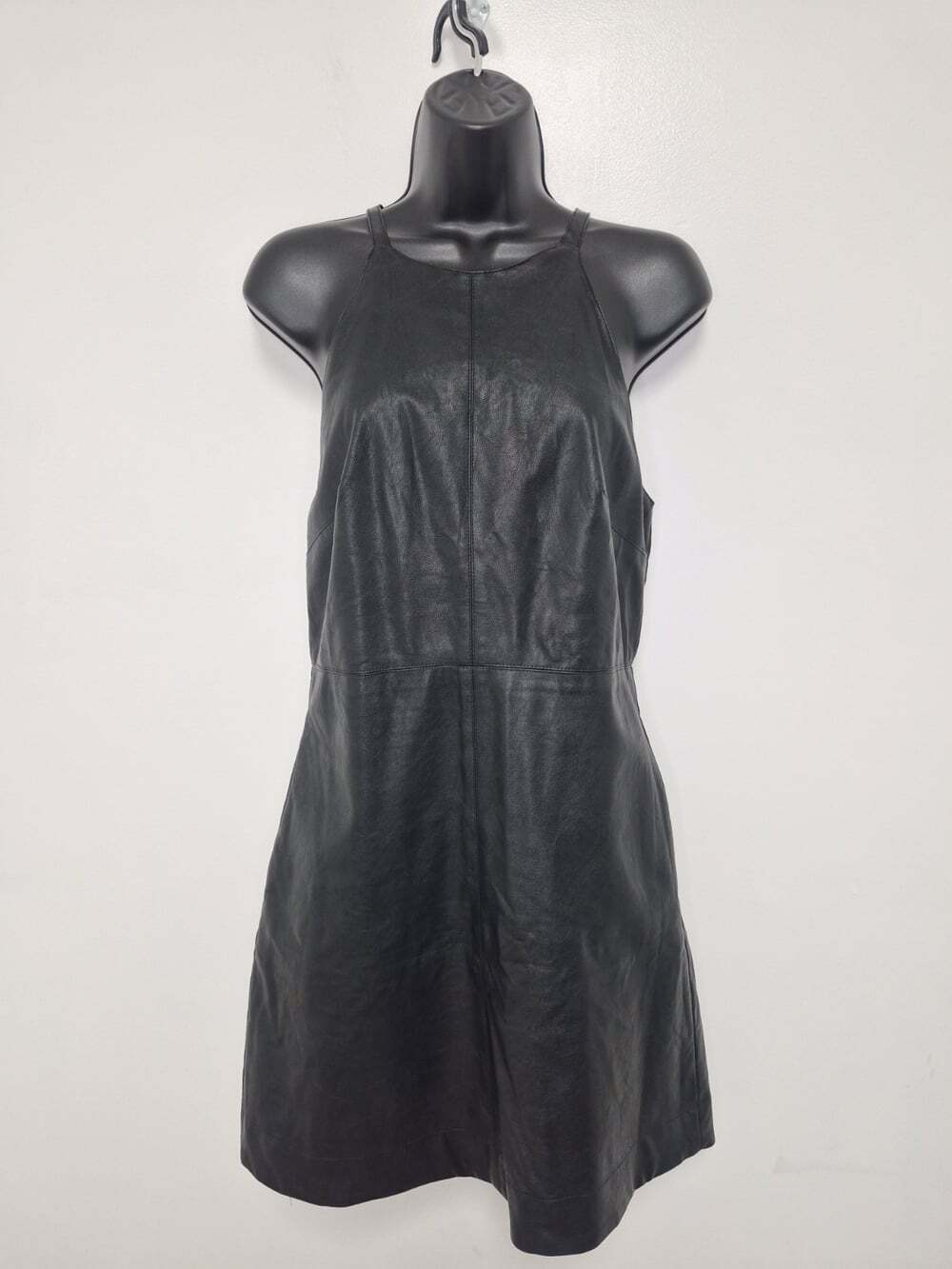 Boneca de Luxo Black Vegan Leather Mini Dress sz 38